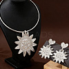 Sun Face Alloy Pendant Choker Necklaces & Stud Dangle Earrings Sets for Women WG548F2-02-1
