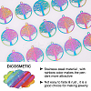 60Pcs Ion Plating(IP) 201 Stainless Steel Filigree Pendants STAS-DC0012-61-3