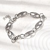 304 Stainless Steel Oval Link Chain Bracelets for Women Men BJEW-L720-03P-2