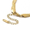 304 Stainless Steel Braided Cuban Link Chain Necklace for Women LS-NJEW-P271-04G-3