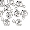 SHEGRACE Brass Clear Cubic Zirconia Charms XGRQ3P174-593P-1