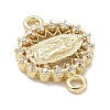 Rack Plating Brass Micro Pave Clear Cubic Zirconia Religion Virgin Mary Connector Charms KK-L224-094G-06-2