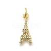Brass Micro Pave Clear Cubic Zirconia Pendants KK-F899-13G-1