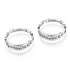 Non-Tarnish 304 Stainless Steel Word Good Luck Adjustable Ring for Women RJEW-T027-13P-2