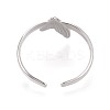 Adjustable 304 Stainless Steel Open Cuff Rings for Women RJEW-N052-27P-3