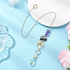 Teardrop Glass & Natural Amethyst Beads Hanging Suncatchers HJEW-JM04611-1