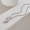 1pc Brass Chain with Alloy Letter Pendants Necklaces NJEW-LP0001-41J-P-3