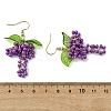 Grape Weave Glass Seed Beads Dangle Earrings EJEW-MZ00731-6
