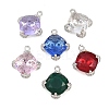 Brass Micro Pave Clear Cubic Zirconia Pendants KK-H257-10P-1
