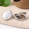 Natural Howlite Oval Clip-on Earrings EJEW-J091-05-1