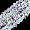 AB Color Plated Transparent Glass Beads Strands GLAA-G127-01-02J-1