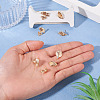 8Pcs 4 Styles Brass with Clear Cubic Zirconia Stud Earring Findings KK-TA0002-61-7