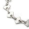 Non-Tarnish 304 Stainless Steel Rhombus Link Chains Bracelets for Men & Women LS-BJEW-D042-02P-2