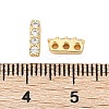 Brass Micro Pave Clear Cubic Zirconia Spacer Bars KK-P302-20G-3