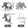   DIY Blank Dome Elephant Pendant Making Kit DIY-PH0013-41-2