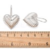 Textured Heart Brass Dangle Earrings EJEW-B132-04P-5