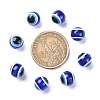 Round Evil Eye Resin Beads RESI-R159-10mm-08-3