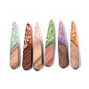 Opaque Resin and Walnut Wood Pendants RESI-T060-23M-1