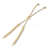 Brass Clear Cubic Zirconia Round Ball Slider Bracelet Making KK-F892-33G-1