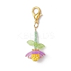 Handmade Glass Seed Beaded and Acylic Flower Pendant Decorations Sets HJEW-MZ00255-4