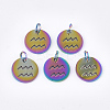 Rainbow Color Ion Plating(IP) 201 Stainless Steel Charms STAS-Q201-JN166-11-3