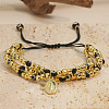18K Gold Plated Brass Beaded Braided Bead Bracelets VH4974-6-2
