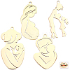 8Pcs 4 Style Rack Plating 304 Stainless Steel Pendants FIND-BBC0001-38-1