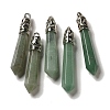 Natural Green Aventurine Pointed Big Pendants G-Z055-01P-02-1