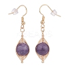 Natural Amethyst Braided Dangle Earring EJEW-JE04845-01-3