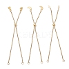3Pcs 3 Styles 2.5MM Brass Cable Chain Slider Bracelet Makings AJEW-JB01520-1