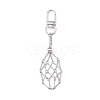 Brass Macrame Pouch Stone Holder Pendant Decoration HJEW-JM01690-02-5
