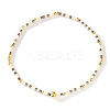 Bohemian Glass Seed Beads & Brass Stretch Bracelets for Women TI8364-4-1