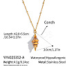 Conch Shell Shape Pendant 304 Stainless Steel Satellite Chain Necklaces for Women LD6500-1-1