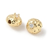 Brass Micro Pave Clear Cubic Zirconia Beads CU-CBA9FFD-10G-2