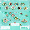 32Pcs 7 colors Glass Connector Charms GLAA-AR0001-29-7