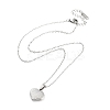 Non-Tarnish Heart with Tartan 304 Stainless Steel Pendant Necklaces NJEW-G083-03E-P-2
