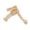 Brass Micro Pave Clear Cubic Zirconia Toggle Clasps KK-G503-03G-1