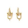 Rack Plating Brass Pave Clear Cubic Zirconia Connector Charms KK-O142-25G-1
