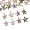 24Pcs 4 Colors Alloy Rhinestone Connector Charms ALRI-FS0001-13-2
