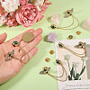 4Pcs Rhinestone Bee & Rectangle Hanging Chain Brooch JEWB-CA0001-69-3