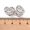 Brass Micro Pave Clear Cubic Zirconia Beads KK-S389-20P-3