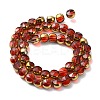 Half Plated Electroplate Transparent Glass Beads Strands EGLA-E060-02A-HP07-2