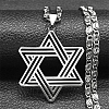 201 Stainless Steel Lumachina Chain Star of David Pendant Necklaces NJEW-S003-03P-1