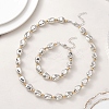 Oval CCB Plastic Beads Necklace & Bracelets Sets SJEW-JS01375-1