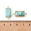 Dyed Natural Howlite Faceted Rectangle Connector Charms G-H323-04G-02-3
