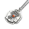 Skull Rhinestone Pendant Necklaces with Rolo Chains NJEW-F309-09-1