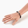 Natural Black Agate(Dyed) Beads Stretch Bracelets BJEW-JB03966-03-3