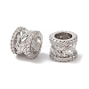 Brass Micro Pave Clear Cubic Zirconia European Beads KK-B100-047P-1