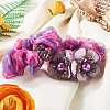 2Pcs 2 Colors Chic Solid Color French Satin Pigtail Hair Tie for Elegant Hairstyles OHAR-TA0001-10A-6