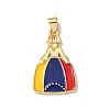 Venezuelan Brass Enamel Pendants KK-P352-01C-G-1